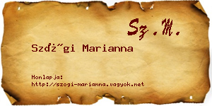 Szögi Marianna névjegykártya
