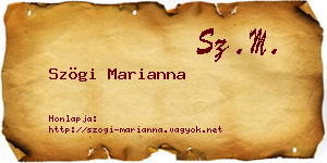 Szögi Marianna névjegykártya