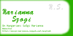 marianna szogi business card